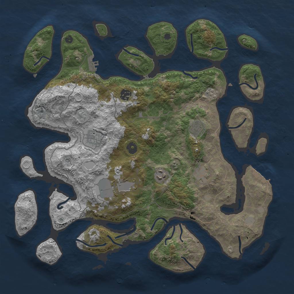Rust Map: Procedural Map, Size: 4000, Seed: 578, 15 Monuments
