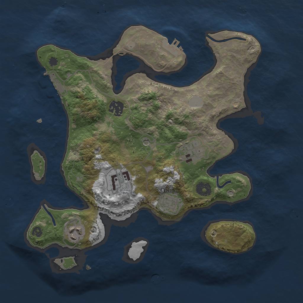 Rust Map: Procedural Map, Size: 3000, Seed: 897223, 13 Monuments