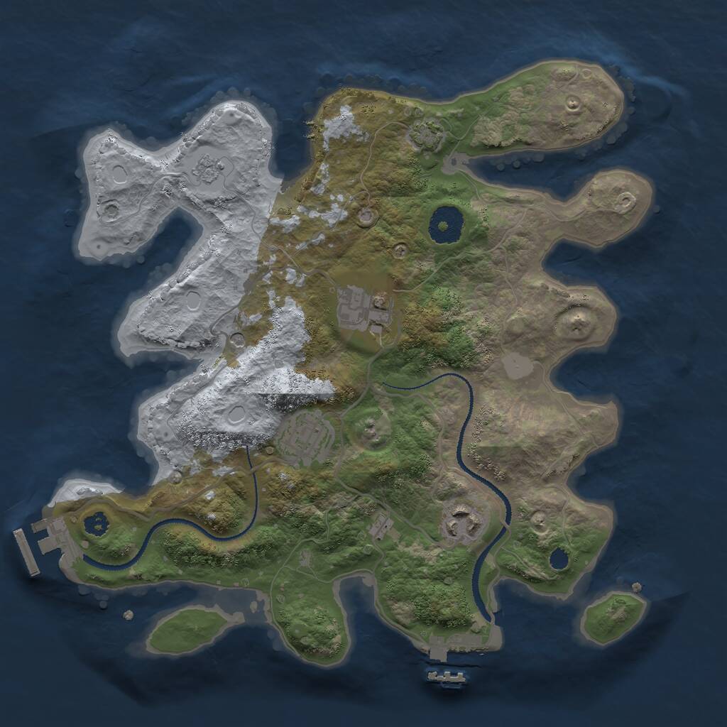 Rust Map: Procedural Map, Size: 3000, Seed: 268755, 9 Monuments