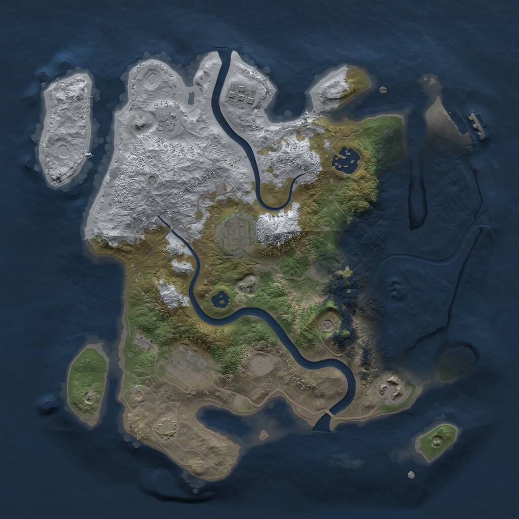 Rust Map: Procedural Map, Size: 3000, Seed: 428859, 10 Monuments