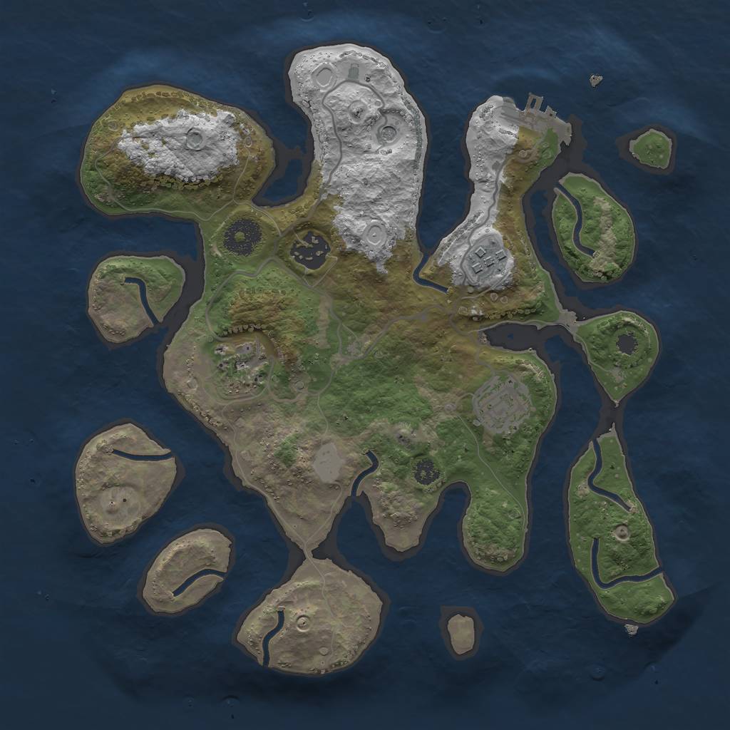 Rust Map: Procedural Map, Size: 3000, Seed: 189152, 11 Monuments