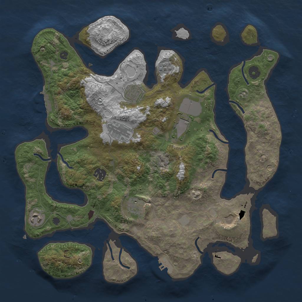 Rust Map: Procedural Map, Size: 3700, Seed: 1467279770, 15 Monuments