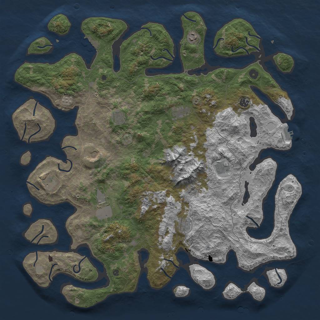 Rust Map: Procedural Map, Size: 5200, Seed: 9738, 19 Monuments