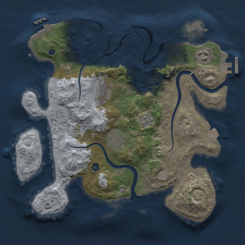 Rust Map: Procedural Map, Size: 3000, Seed: 578, 10 Monuments