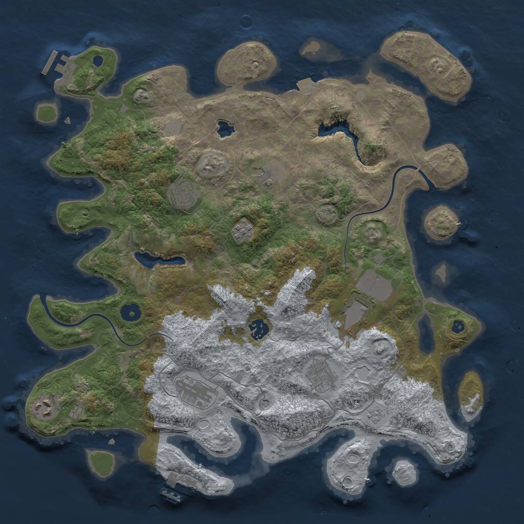 Rust Map: Procedural Map, Size: 4000, Seed: 19198181, 14 Monuments