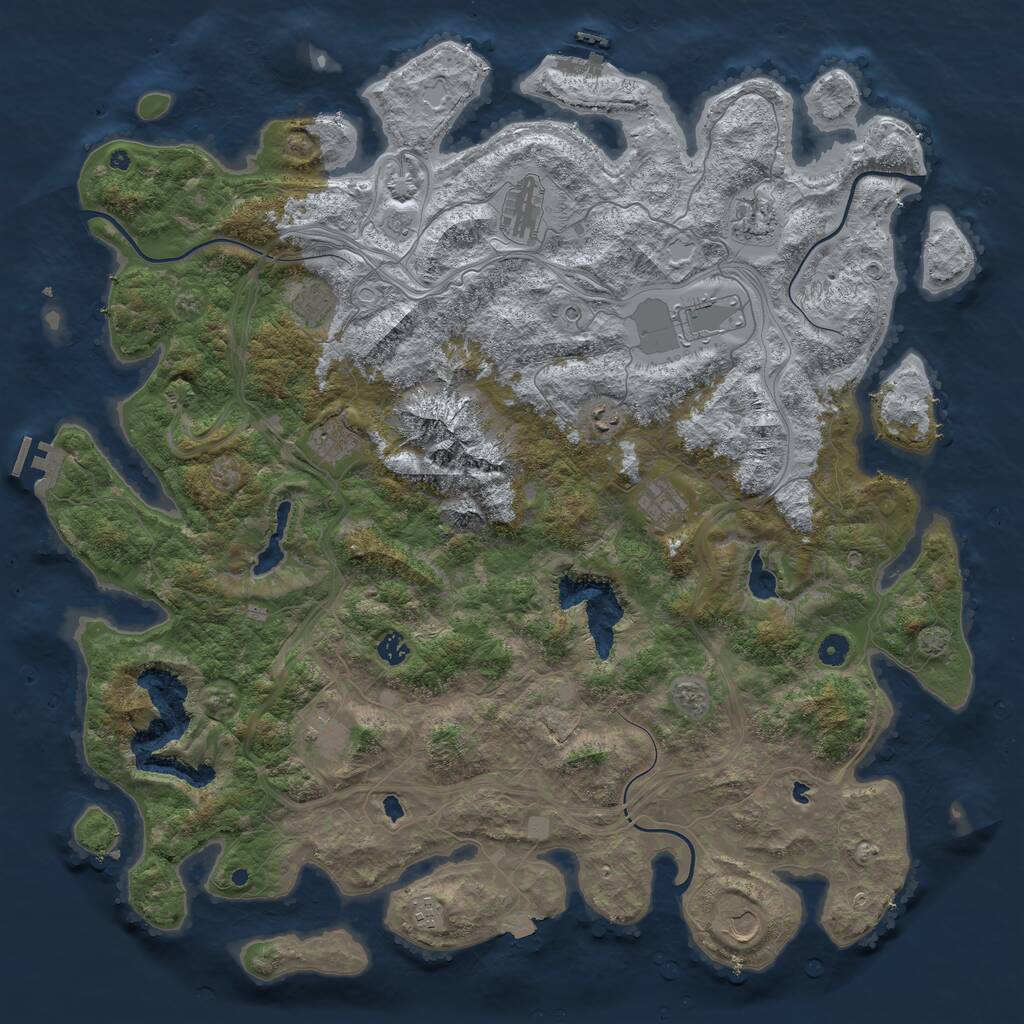 Rust Map: Procedural Map, Size: 5000, Seed: 5616564, 17 Monuments