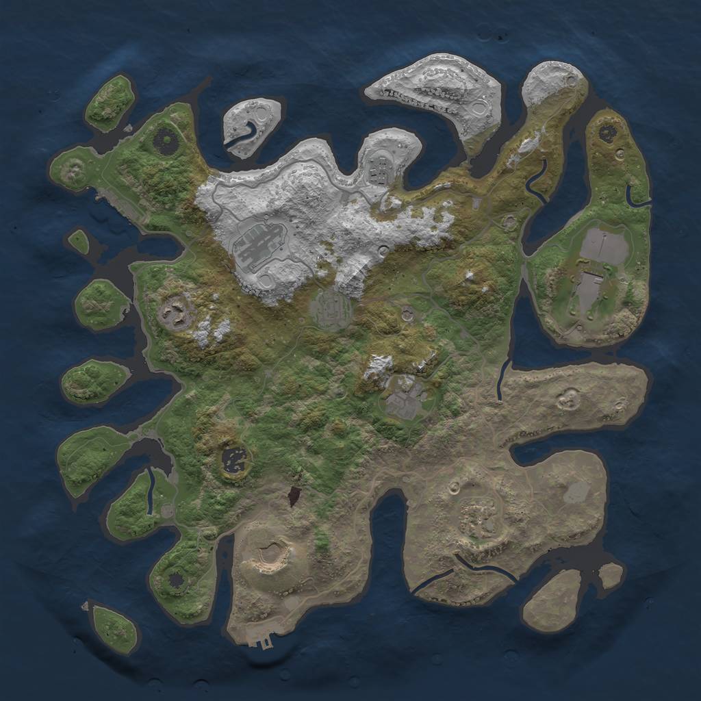 Rust Map: Procedural Map, Size: 4000, Seed: 94081, 17 Monuments