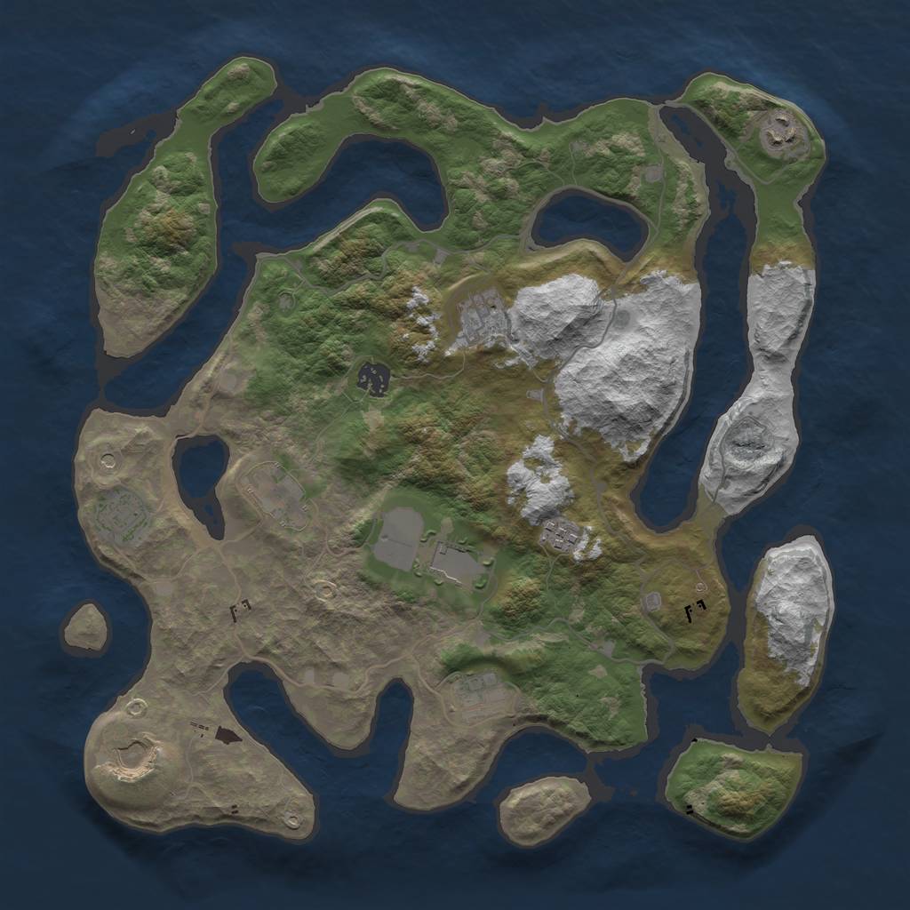 Rust Map: Barren, Size: 4000, Seed: 201121, 12 Monuments