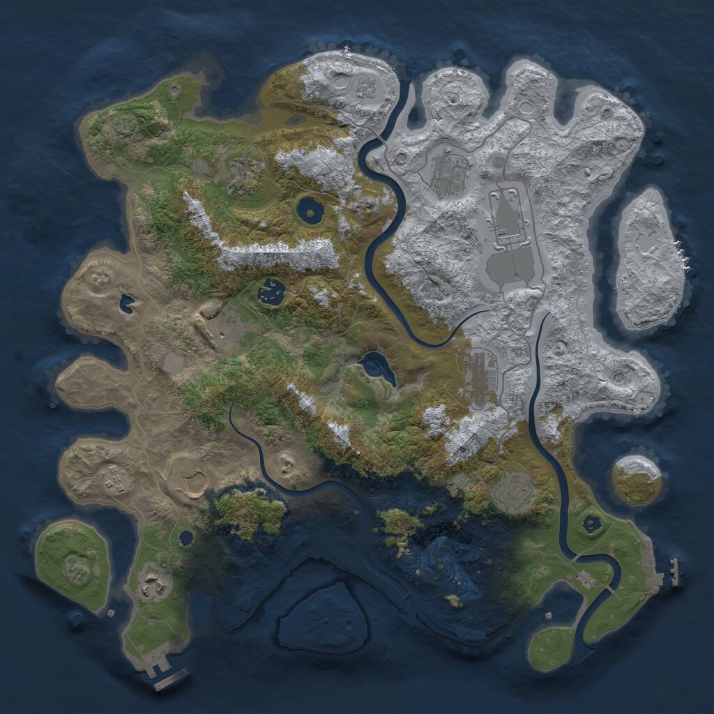 Rust Map: Procedural Map, Size: 4000, Seed: 214748, 16 Monuments