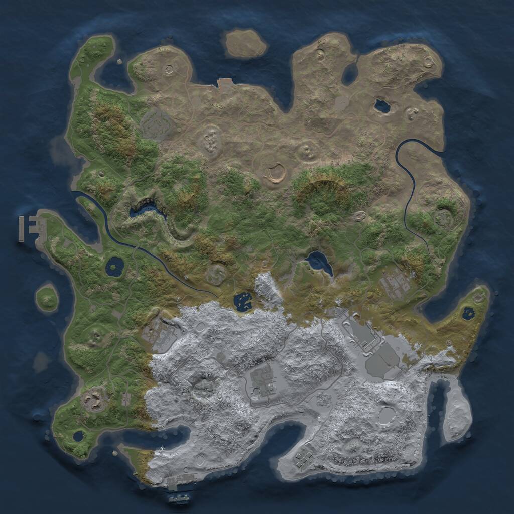 Rust Map: Procedural Map, Size: 4000, Seed: 20112021, 15 Monuments
