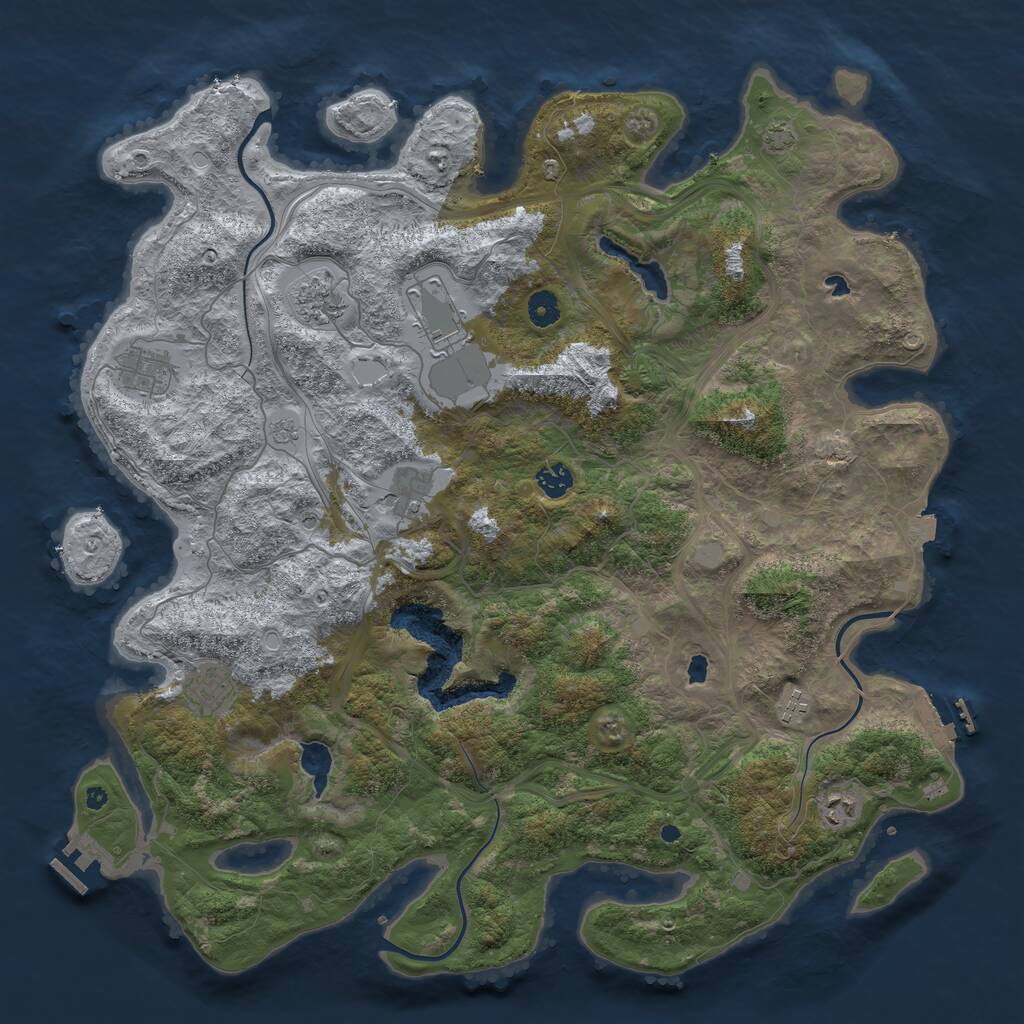 Rust Map: Procedural Map, Size: 4500, Seed: 4690315, 14 Monuments