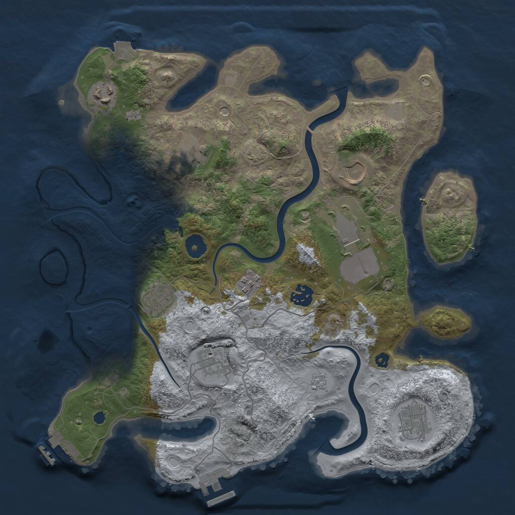 Rust Map: Procedural Map, Size: 3500, Seed: 20112021, 15 Monuments