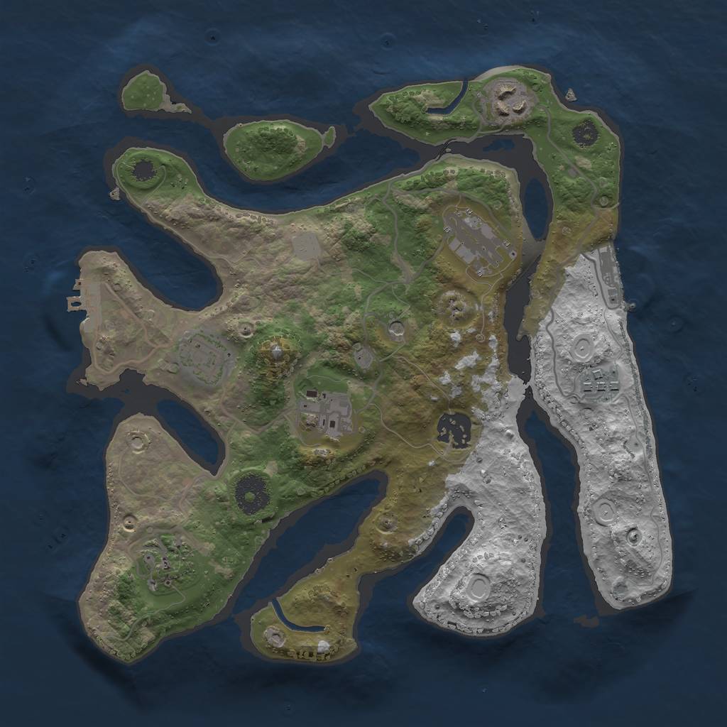 Rust Map: Procedural Map, Size: 3000, Seed: 252773, 15 Monuments