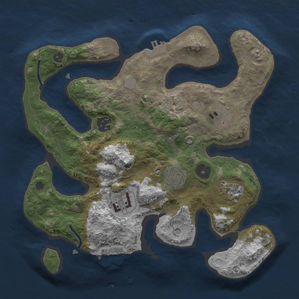 Rust Map: Procedural Map, Size: 3000, Seed: 13822, 13 Monuments