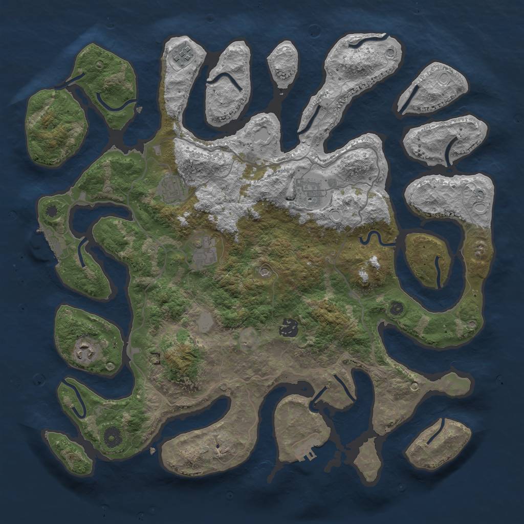 Rust Map: Procedural Map, Size: 4000, Seed: 794698361, 14 Monuments