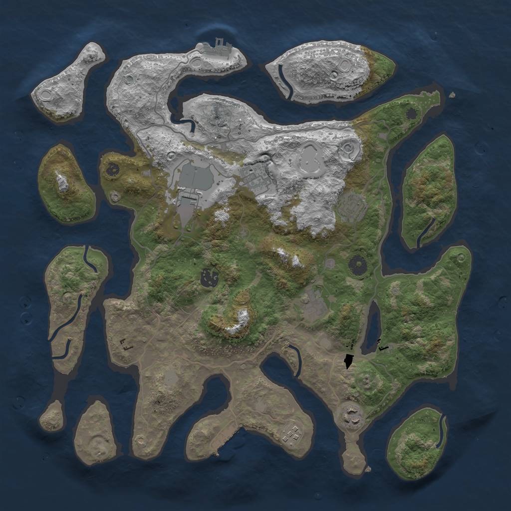 Rust Map: Procedural Map, Size: 4000, Seed: 789321, 15 Monuments