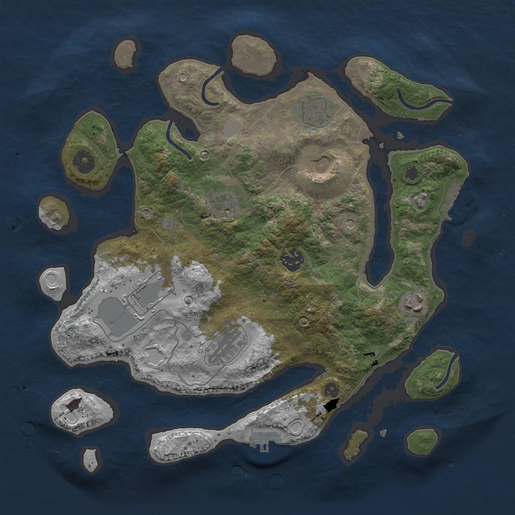 Rust Map: Procedural Map, Size: 3500, Seed: 122021, 15 Monuments