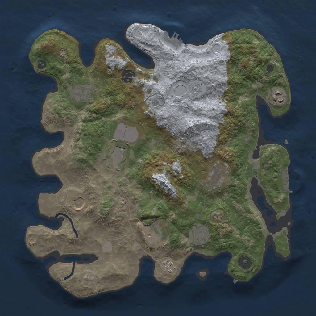 Rust Map: Procedural Map, Size: 3500, Seed: 951236785, 16 Monuments