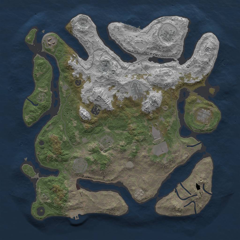 Rust Map: Procedural Map, Size: 4000, Seed: 1473705461, 17 Monuments