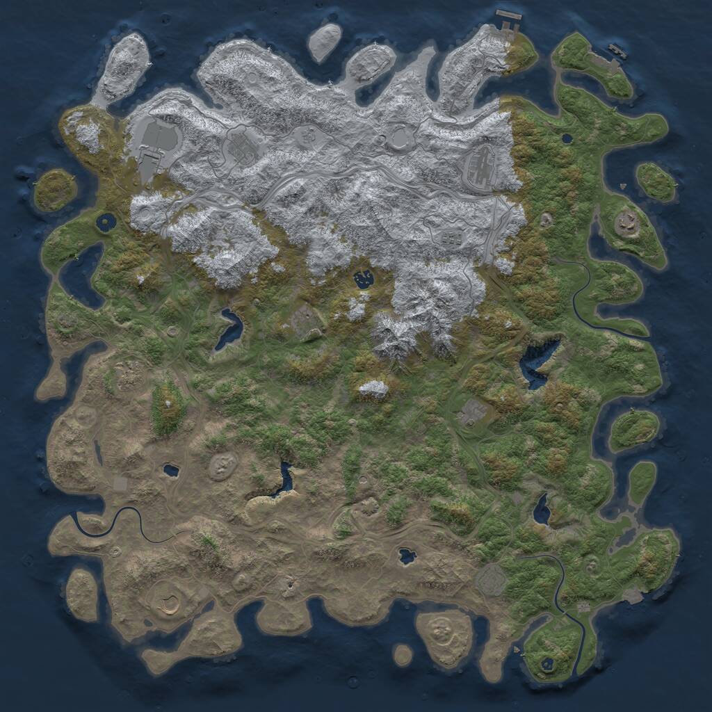 Rust Map: Procedural Map, Size: 5600, Seed: 812281516, 17 Monuments