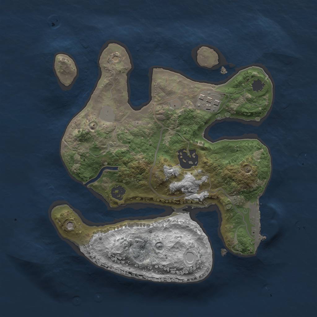 Rust Map: Procedural Map, Size: 2250, Seed: 3659, 8 Monuments