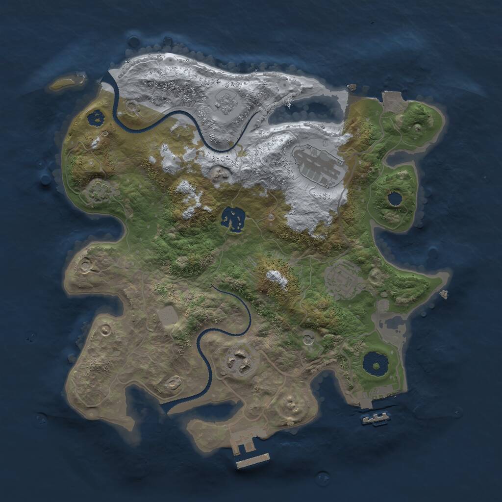 Rust Map: Procedural Map, Size: 3000, Seed: 812281516, 10 Monuments