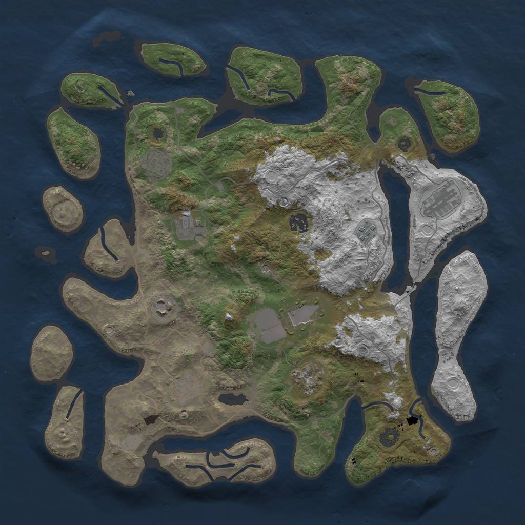 Rust Map: Procedural Map, Size: 4000, Seed: 15289465, 15 Monuments