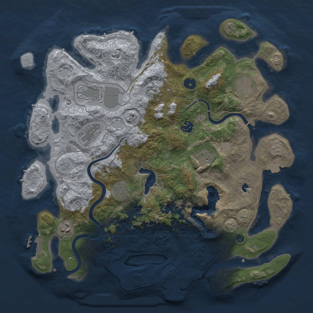 Rust Map: Procedural Map, Size: 4000, Seed: 147348, 15 Monuments