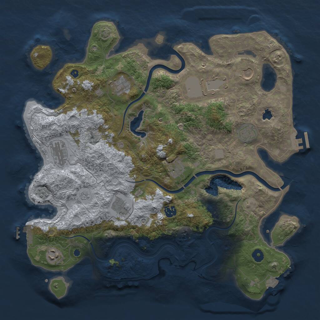 Rust Map: Procedural Map, Size: 4000, Seed: 158839717, 16 Monuments