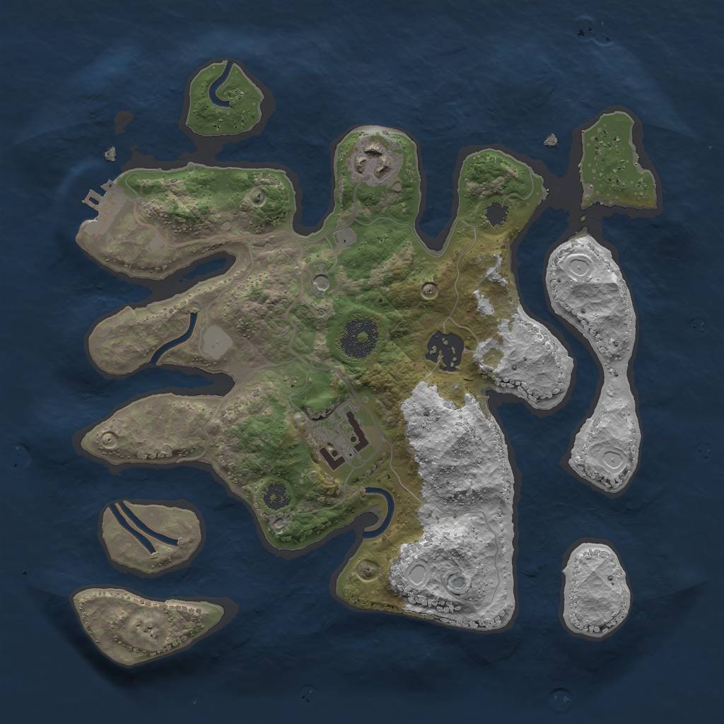 Rust Map: Procedural Map, Size: 2800, Seed: 172, 10 Monuments