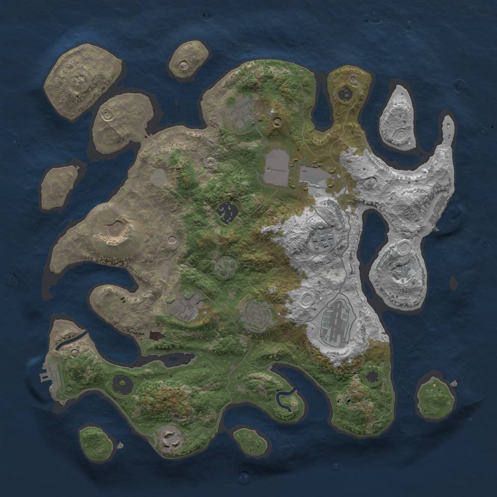 Rust Map: Procedural Map, Size: 3600, Seed: 56545234, 17 Monuments