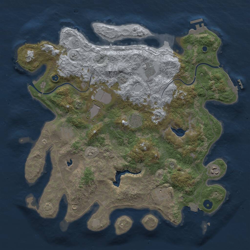 Rust Map: Procedural Map, Size: 4000, Seed: 42686751, 13 Monuments