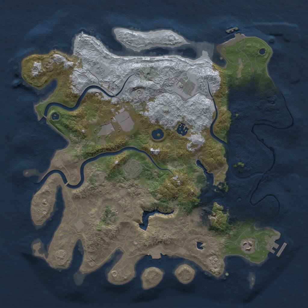 Rust Map: Procedural Map, Size: 4000, Seed: 42686751, 14 Monuments