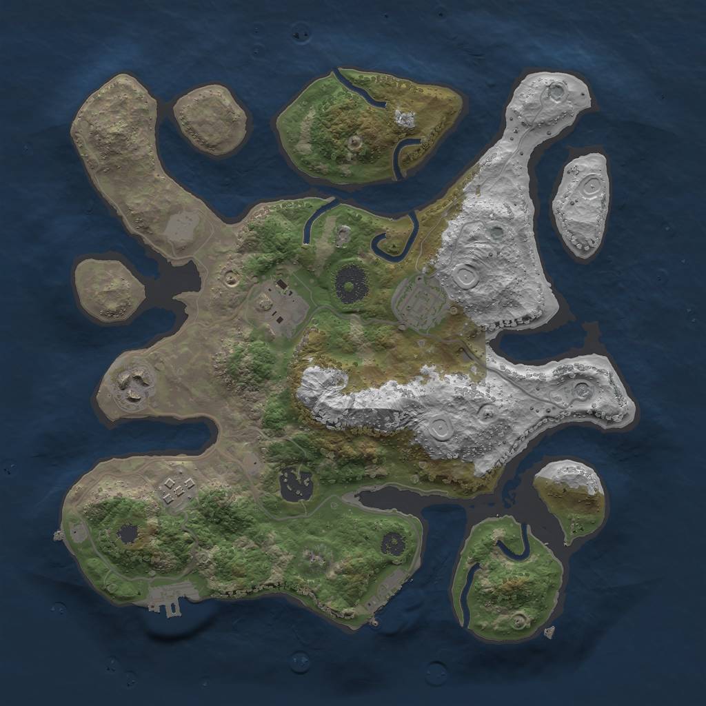 Rust Map: Procedural Map, Size: 3000, Seed: 137967, 13 Monuments