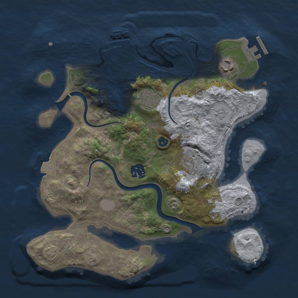 Rust Map: Procedural Map, Size: 3000, Seed: 308625, 10 Monuments