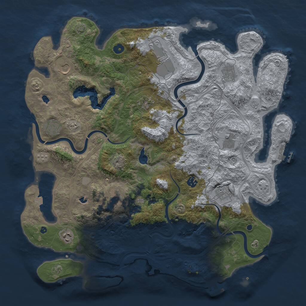 Rust Map: Procedural Map, Size: 4500, Seed: 982924683, 17 Monuments