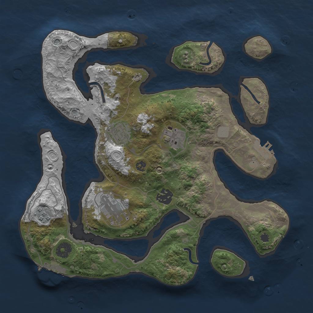 Rust Map: Procedural Map, Size: 3000, Seed: 859496, 12 Monuments