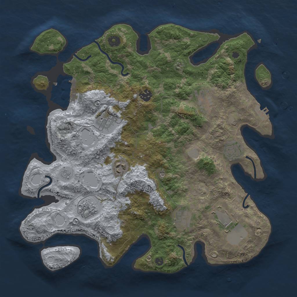 Rust Map: Procedural Map, Size: 3700, Seed: 1719193145, 15 Monuments