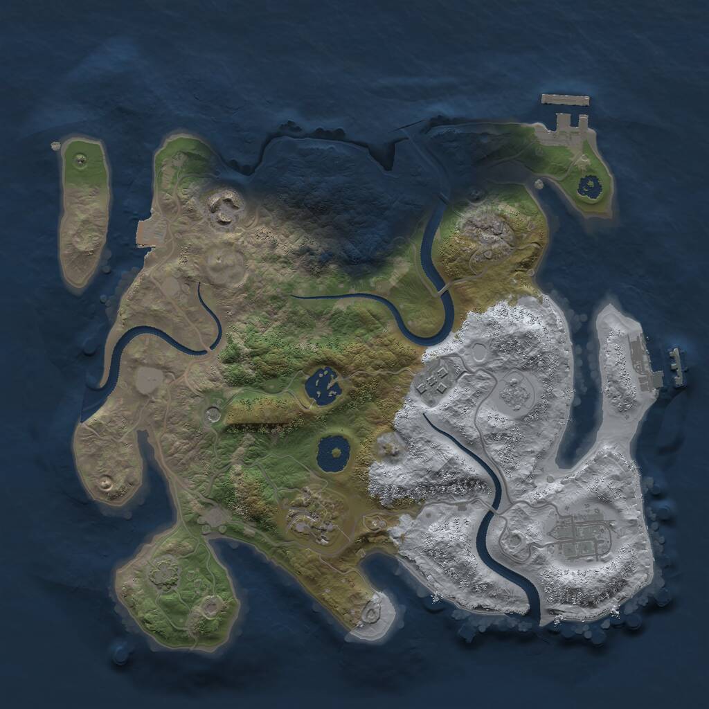 Rust Map: Procedural Map, Size: 3000, Seed: 91854, 11 Monuments