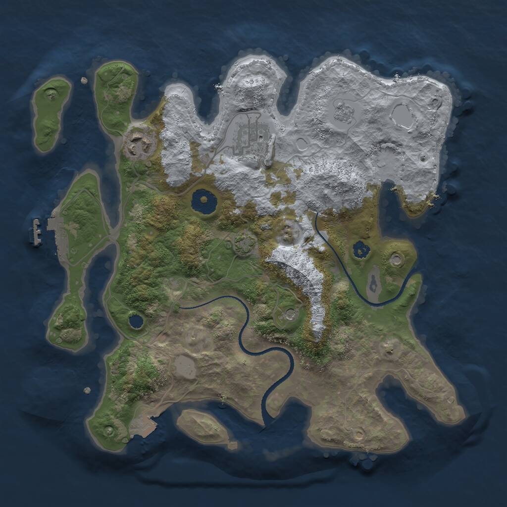 Rust Map: Procedural Map, Size: 3000, Seed: 691468, 7 Monuments