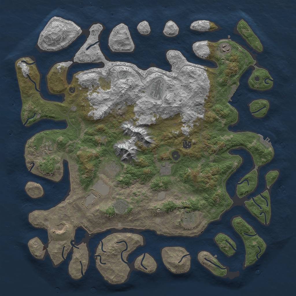 Rust Map: Procedural Map, Size: 5000, Seed: 43783, 19 Monuments