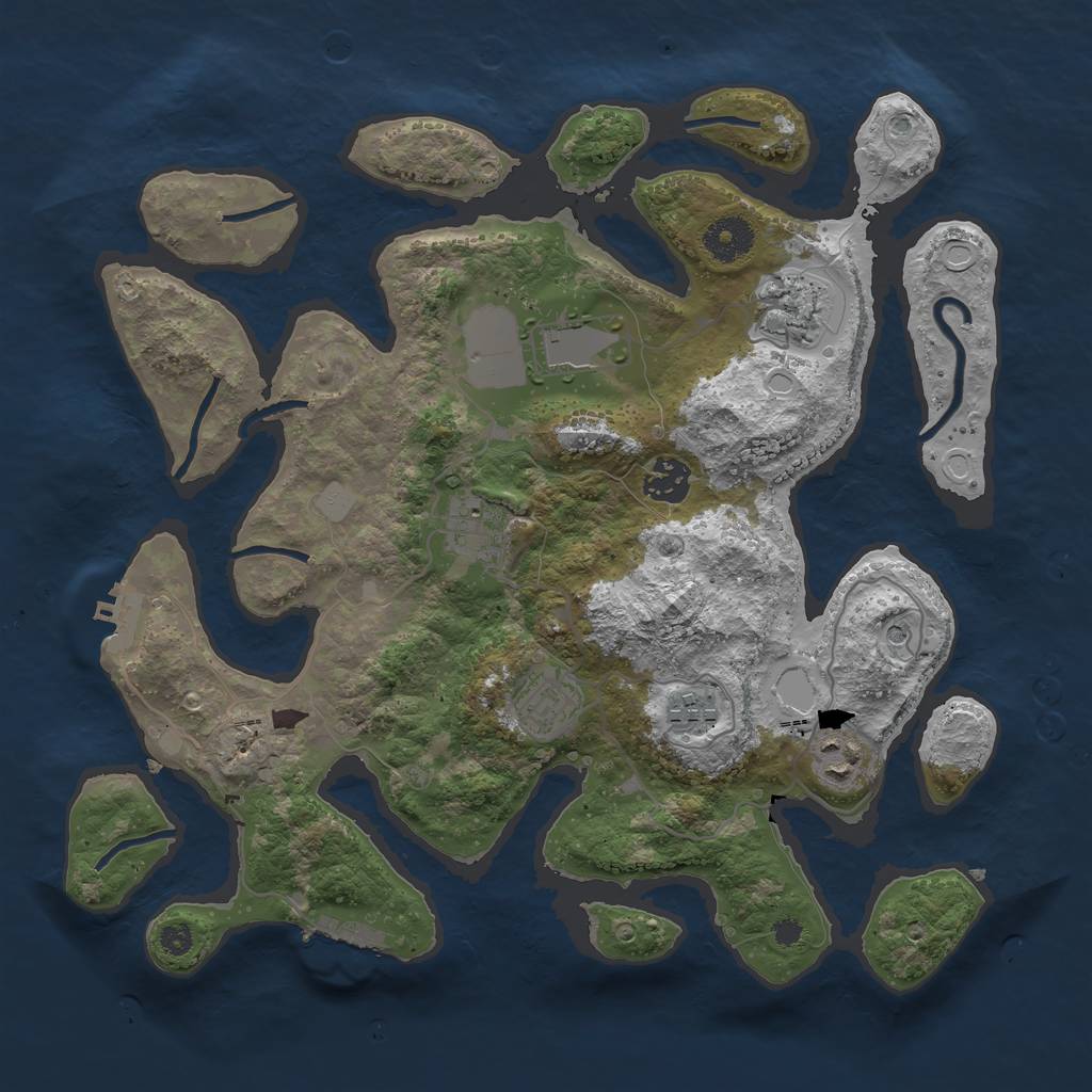 Rust Map: Procedural Map, Size: 3500, Seed: 984745752, 15 Monuments