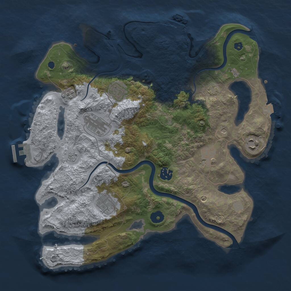 Rust Map: Procedural Map, Size: 3400, Seed: 792431265, 13 Monuments