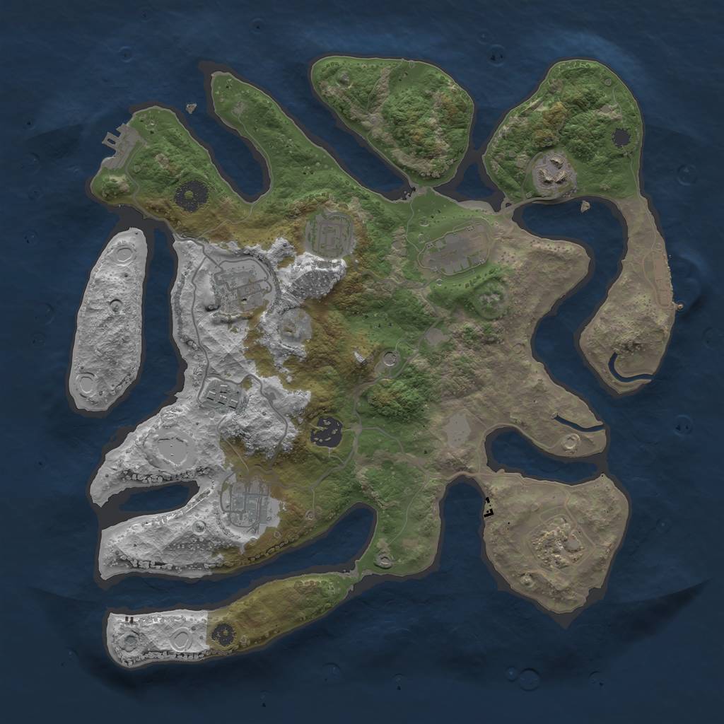 Rust Map: Procedural Map, Size: 3400, Seed: 792431265, 16 Monuments