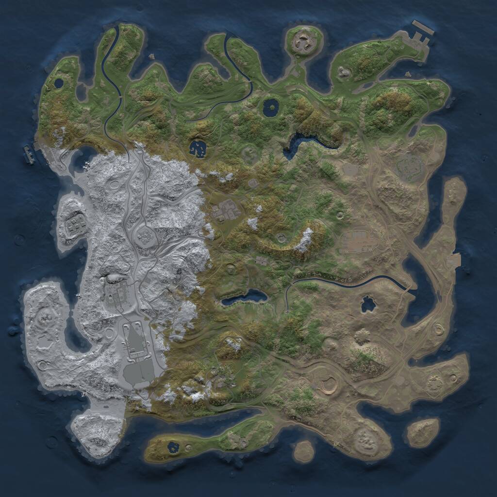 Rust Map: Procedural Map, Size: 4250, Seed: 349141, 16 Monuments