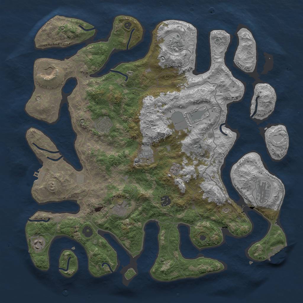 Rust Map: Procedural Map, Size: 4250, Seed: 785546524, 18 Monuments
