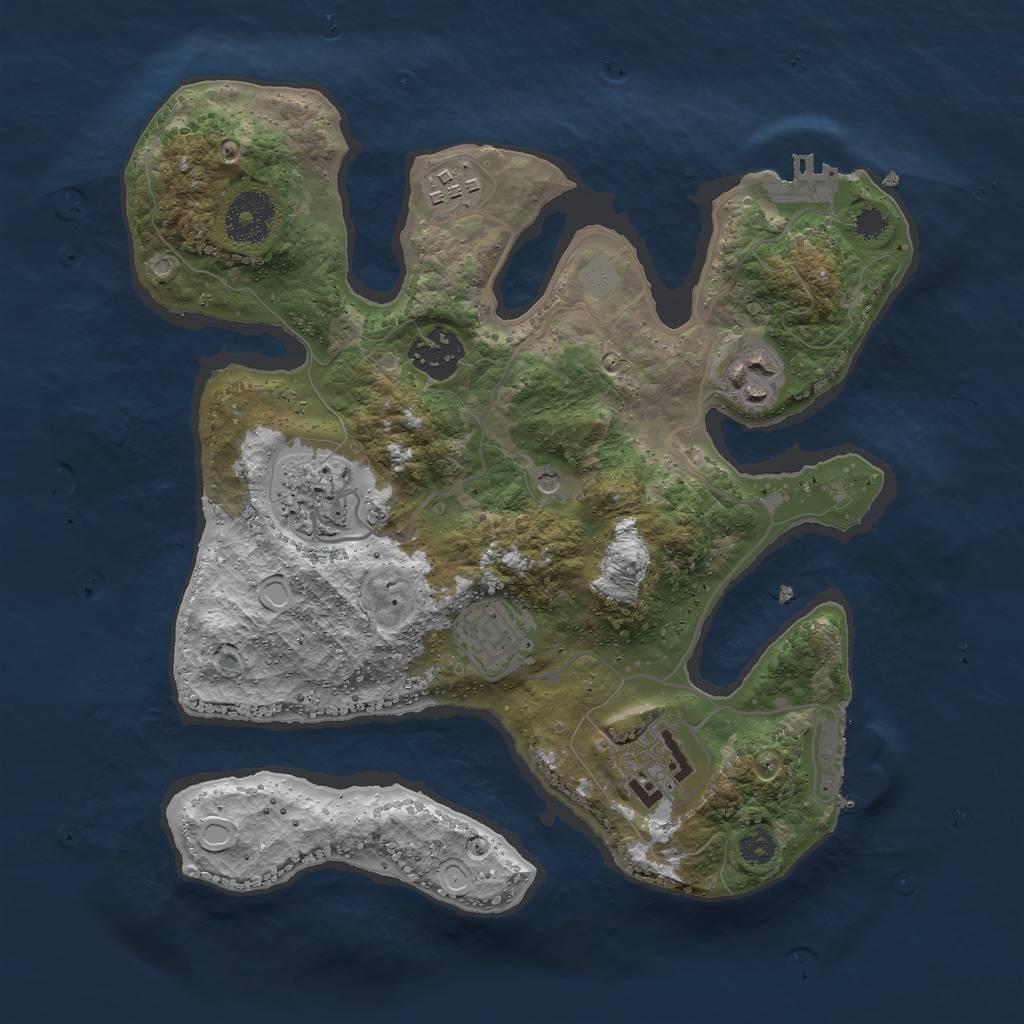 Rust Map: Procedural Map, Size: 3000, Seed: 248629, 14 Monuments