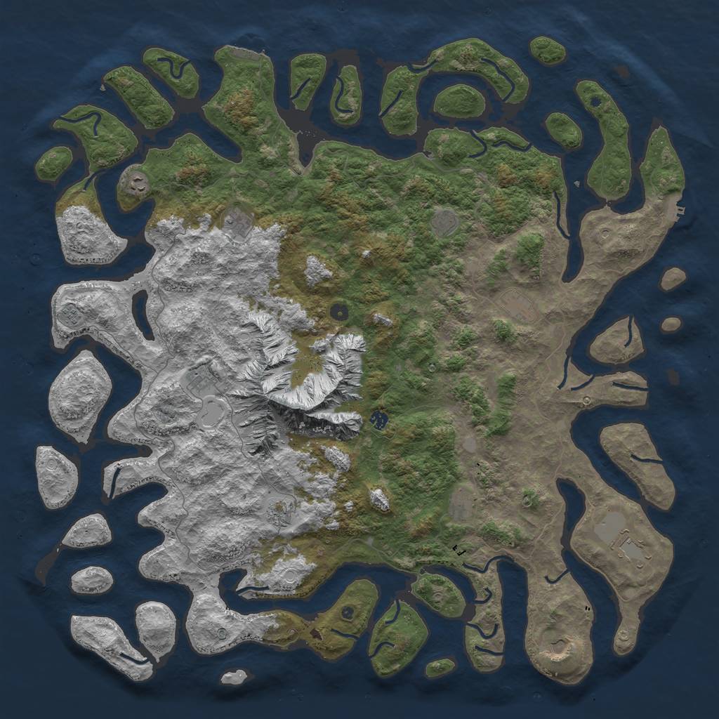 Rust Map: Procedural Map, Size: 6000, Seed: 253, 19 Monuments