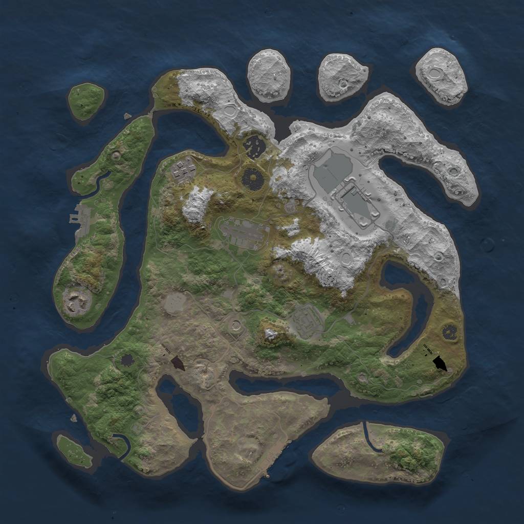 Rust Map: Procedural Map, Size: 3550, Seed: 138214, 14 Monuments