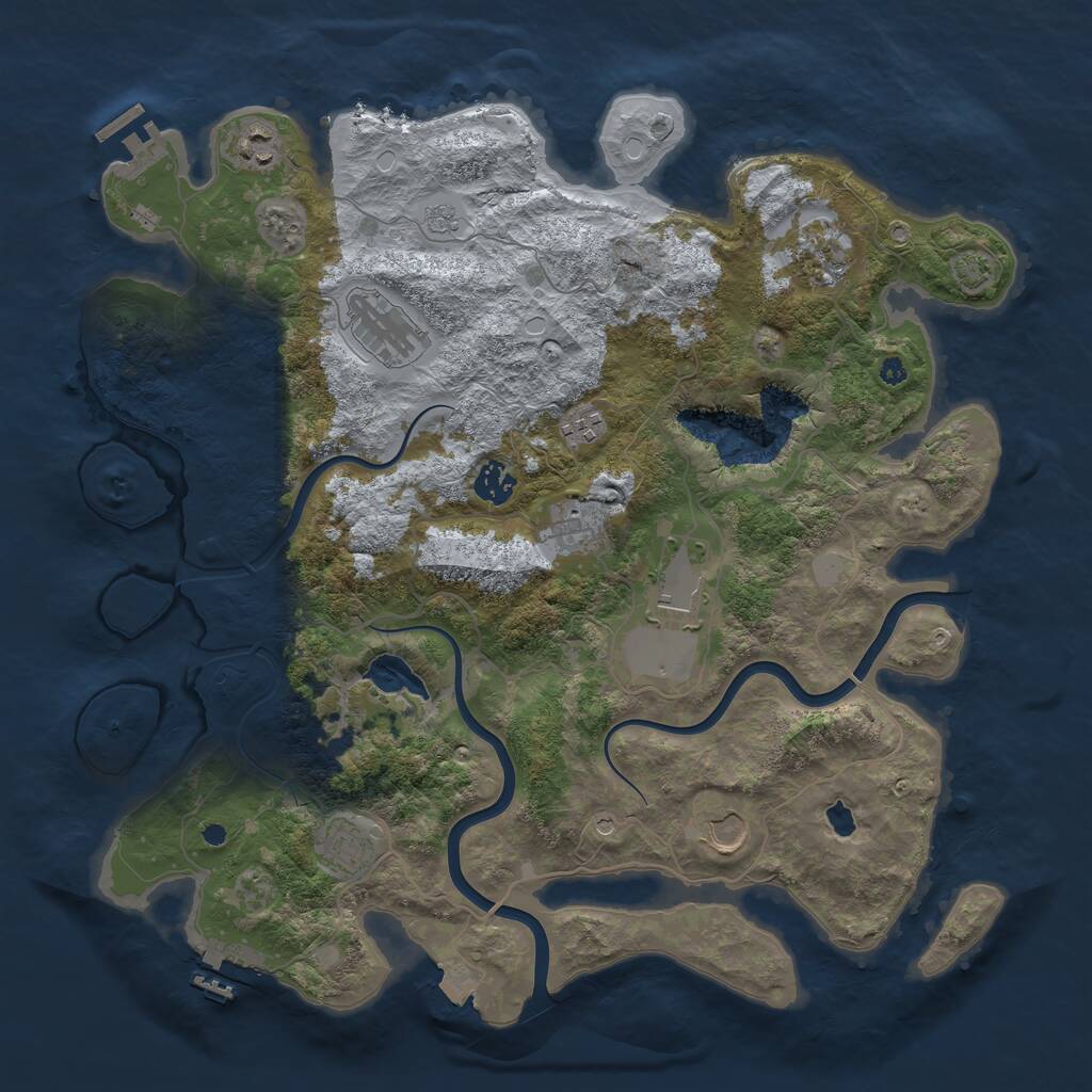 Rust Map: Procedural Map, Size: 4000, Seed: 1240833773, 15 Monuments